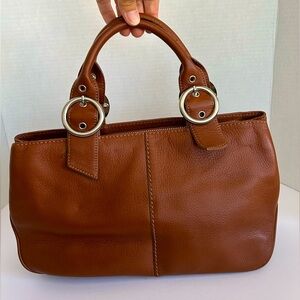 Elegant Brown Vintage Leather Preston and York Handbag